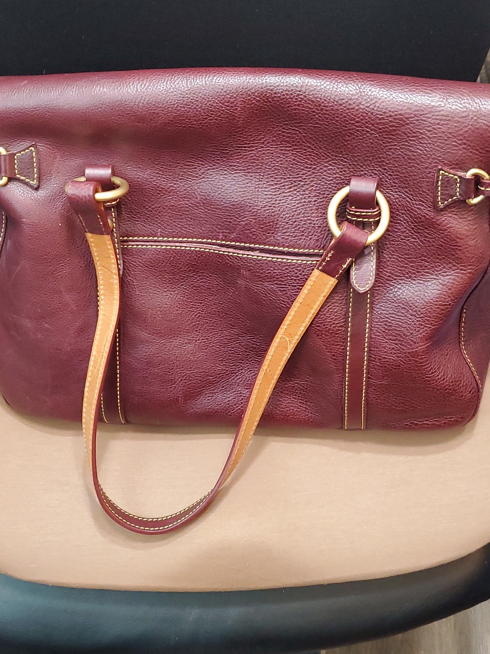 Dooney & Bourke Cognac Florentine Leather Smith Bag - Picture 2 of 8
